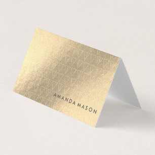 Gold Foil   Fashionable Lux Triangle Patroon Visitekaartje