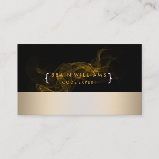 Gold Foil Faux Web Computer Professional Elegant Visitekaartje (Voorkant)