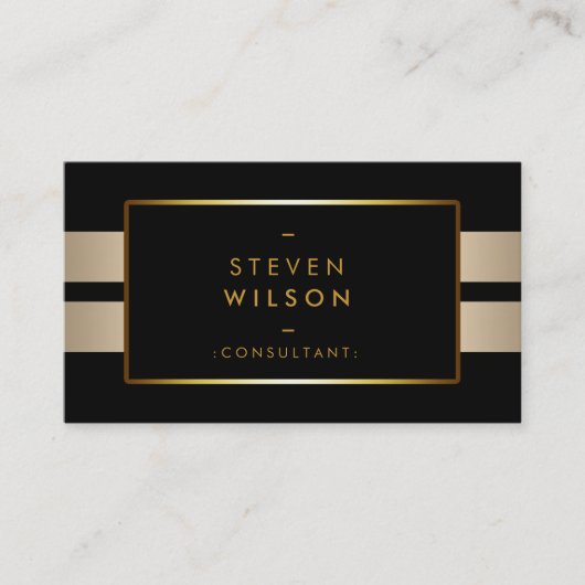 Gold Foil Faux Web Computer Professional Elegant Visitekaartje (Voorkant)
