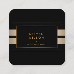 Gold Foil Faux Web Modern Computer Financial Vierkante Visitekaartje