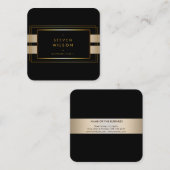 Gold Foil Faux Web Modern Computer Financial Vierkante Visitekaartje (Voorkant / Achterkant)