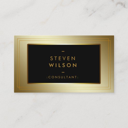 Gold Foil Faux Web Modern Computer Financial Visitekaartje (Voorkant)