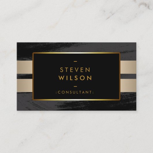 Gold Foil Faux Web Modern Computer Financial Visitekaartje (Voorkant)
