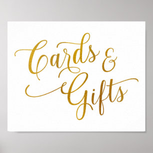 Gold Foil (Faux) Wedding Sign - Elegant Typografie Poster