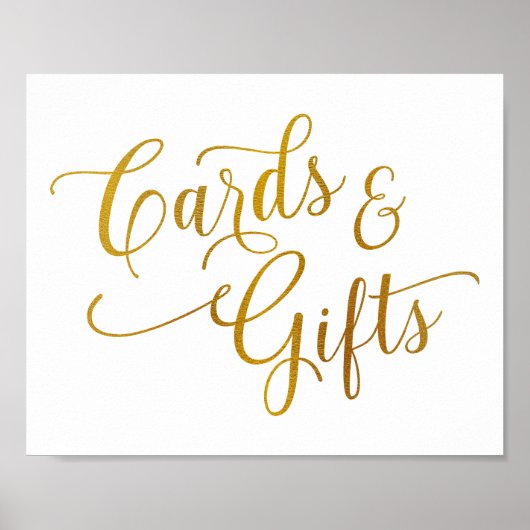 Gold Foil (Faux) Wedding Sign - Elegant Typografie Poster (Voorkant)
