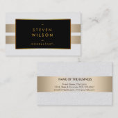 Gold Foil Faux White Web Computer Financial Visitekaartje (Voorkant / Achterkant)