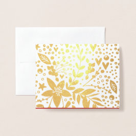 Gold Foil  feestbloemen kerstKaart Folie Kaarten