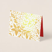 Gold Foil feestbloemen kerstKaart Folie Kaarten (Voorkant)