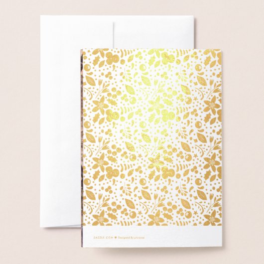 Gold Foil  Feestdagen Foto Wenskaart Folie Kaarten (Met envelop)