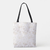 Gold Foil Floral Elegant Wedding Vrijgezellenfeest Tote Bag (Achterkant)