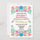 Gold Foil Floral Mexican Wedding Fiesta Kaart (Voorkant)