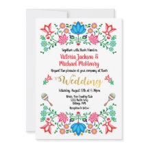 Gold Foil Floral Mexican Wedding Fiesta