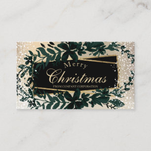 Gold foil Floral snow kerstmis bedrijfsmatig Visitekaartje