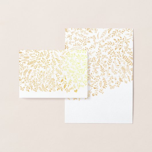 Gold Foil Floral Typografie Hartelijk dank Folie Kaarten (Display)