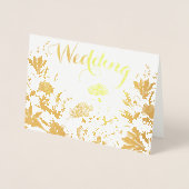 Gold Foil Floral Typography Wedding Invitding Folie Kaarten (Voorkant)