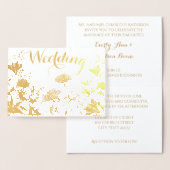 Gold Foil Floral Typography Wedding Invitding Folie Kaarten (Display)