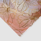 Gold Foil Florals op kleurrijke Abstracte weefselp Tissuepapier (Detail)