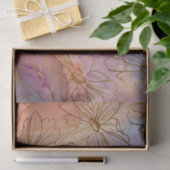 Gold Foil Florals op kleurrijke Abstracte weefselp Tissuepapier (Geschenk)