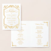 Gold Foil Flourish Lijst Wedding Ceremony Program Folie Kaarten (Display)
