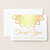 Gold Foil Flower Mandala Bedankt Folie Kaarten (Voorkant met envelop)