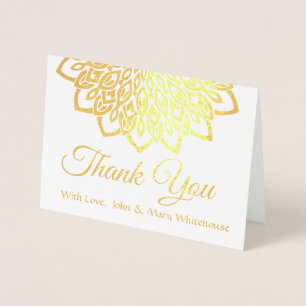 Gold Foil Flower Mandala Hartelijk dank Folie Kaarten