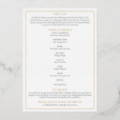 Gold Foil Foliage Funeral Order of Service Program Folie Uitnodiging (Achterkant)