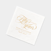 Gold Foil Fonts Voeg namen toe 50ste bruiloft Jubi Folie Servetten (Links)