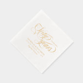 Gold Foil Fonts Voeg namen toe 60ste bruiloft Jubi Folie Servetten (Rechts)