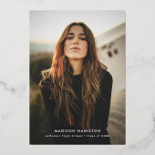 Gold Foil Foto Afstuderen Hartelijk dank Folie Uitnodiging (Voorkant)