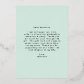 Gold Foil Foto Afstuderen Hartelijk dank Folie Uitnodiging (Achterkant)