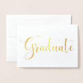 Gold Foil Foto Afstuderen kondiging Folie Kaarten (Voorkant met envelop)