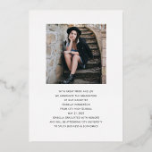 Gold Foil Foto Afstuderen kondiging Folie Uitnodiging (Achterkant)