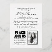 Gold Foil Foto Afstuderen kondiging Petten off Folie Uitnodiging (Achterkant)