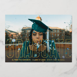 Gold Foil Foto Afstuderen volledige bekendmaking Folie Uitnodiging