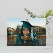 Gold Foil Foto Afstuderen volledige bekendmaking Folie Uitnodiging (Staand Voorkant)