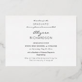 Gold Foil Foto Afstuderen volledige bekendmaking Folie Uitnodiging (Achterkant)