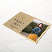 Gold Foil Foto PhD Afstuderen Hartelijk dank Folie Uitnodiging (Gedraaid)