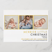 Gold Foil Fotokerstfeest aankondiging (Voorkant)