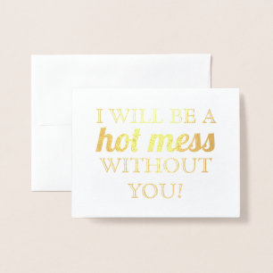 Gold Foil   Funny Bridesmaid of Maid of Honor Folie Kaarten