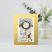 Gold Foil Gelukkig Nieuwjaar Groeten Feestdagenkaart (Staand voorkant)