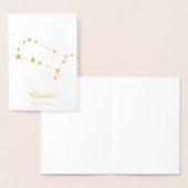 Gold Foil GEMINI Zodiac Sign Constellation Folie Kaarten (Display)