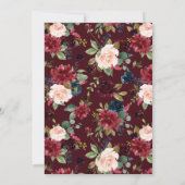 Gold Foil Geometric Burgundy Floral Lijst Herfst Save The Date (Achterkant)