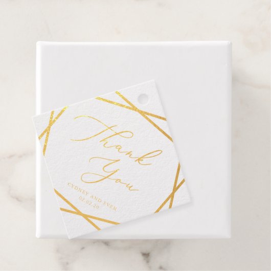 Gold Foil Geometric dank u Bedankjes Labels (Met doos)