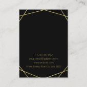 Gold Foil Geometric Earring Holder Black Visitekaartje (Achterkant)