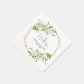 Gold Foil Geometric Greenery Modern Wedding Servet (Hoek)