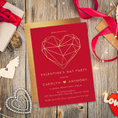 Gold Foil Geometric Heart Valentijnsdag Party Kaart