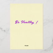 Gold Foil Get Well Kaart - Wees gezond (Achterkant)