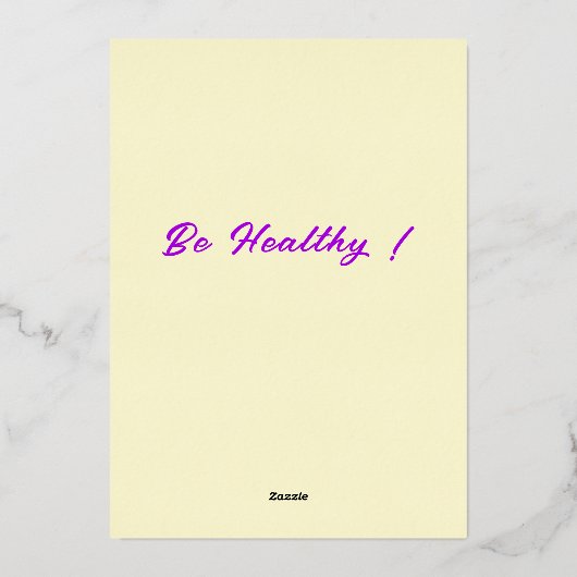 Gold Foil Get Well Kaart - Wees gezond (Achterkant)