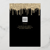 Gold Foil Girly Pink 15e verjaardag Quinceanera Folie Uitnodiging (Achterkant)