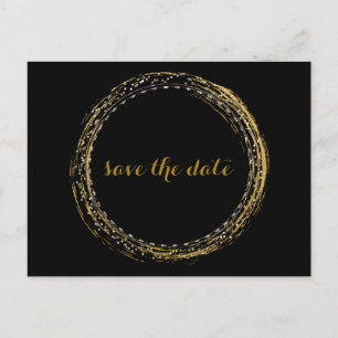 Gold Foil Glamor Circle Save the Date Briefkaart